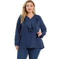 thumbnail image 1 of GRACE & GRANDEUR Women's Plus Size Tops V Neck Ruffle Boho Chiffon Blouse, 1 of 6