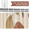 thumbnail image 3 of Abstract Boho Shower Curtain Mid Century Beige Brown Modern Geometric Minimalist Decorative Bath Curtain 72 x 72 Inch Polyester Fabric Waterproof Bathroom Curtain with 12 Hooks, 3 of 6