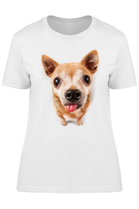 Funny Face Chihuahua T-Shirt Women -Image by Shutterstock, Female Medium