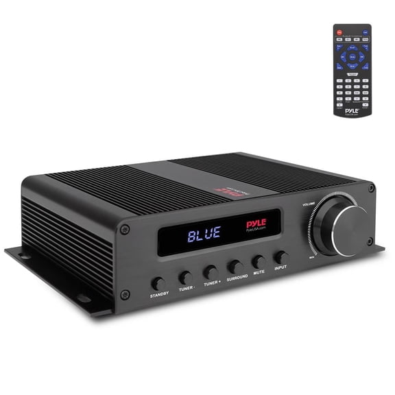 Pyle 100W 5-Channel Bluetooth Audio Amplifier – Home Theater Stereo Receiver with Surround Sound, HDMI, AUX Input, FM Antenna, Subwoofer Speaker Output & 12V Adapter
