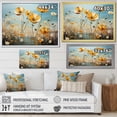 thumbnail image 4 of Designart "Golden Azure Ranunculus Luminous Snapshots" Floral Floater Framed Wall Art Print, 4 of 7