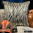 thumbnail image 3 of The HomeCentric Throw Pillow Covers Black Cushion Cover&nbsp;Couch Pack of 2 16x16 inch Velvet Designer Pillowcases Animal Print Animal Print Theme Zebra Stripes Decorative - Zebra Crossing, 3 of 9