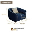 thumbnail image 2 of Luxury Retro Velvet Sofa Couch for Living Room, 40" Comfy Upholstered Armchair with Gold Metal Legs and Pillow, Curved Sectional Sofa Chair for Bedroom Office Apartment Blue, 2 of 7