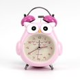 thumbnail image 1 of Despertador para niños, lindo búho de dibujos animados, despertador con campana ruidosa, reloj de escritorio sin tic-tac con luz nocturna rosa, 1 of 5