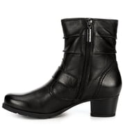 Medicus Womens Selina Leather Slouch Ankle Boot Shoes, Black, US 6.5