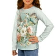 thumbnail image 2 of Jiueut Floral Hummingbird Sweatshirts for Kids Size 15-16 Years Crewneck Long Sleeve Shirts Running Tops Athletic Sportswear Pullover Sweater for Teen Girls Clothes, 2 of 7