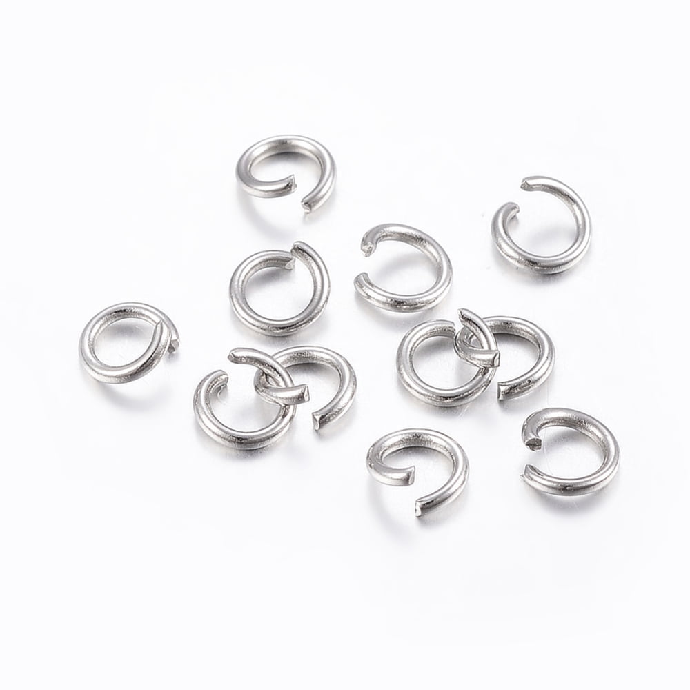 20000 pc Tarnish Resistant 304 Stainless Steel Open Jump Rings Stainless Steel color 6x1mm 18 Gauge