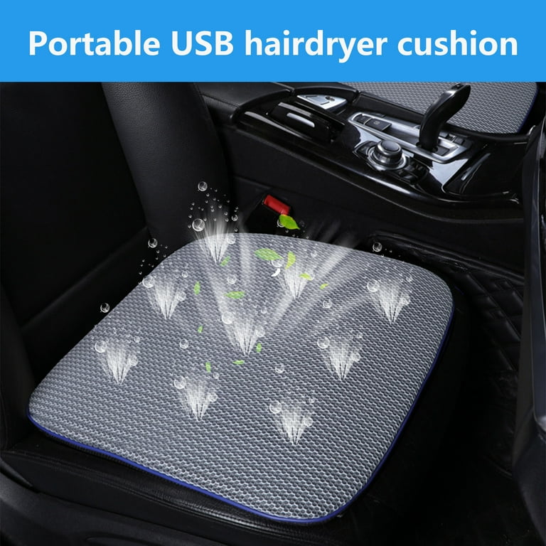 Cooling Car Seat Cushion,Summer Ventilated Seat Cushion with USB Port,  Automotive Adjustable Temperature Comfortable Cooling Car Seat Cushion,Universal  Front Seat Covers Fit for Most Sedans 