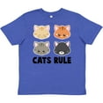 thumbnail image 3 of Inktastic Cats Rule with Cat Heads Youth T-Shirt, 3 of 5