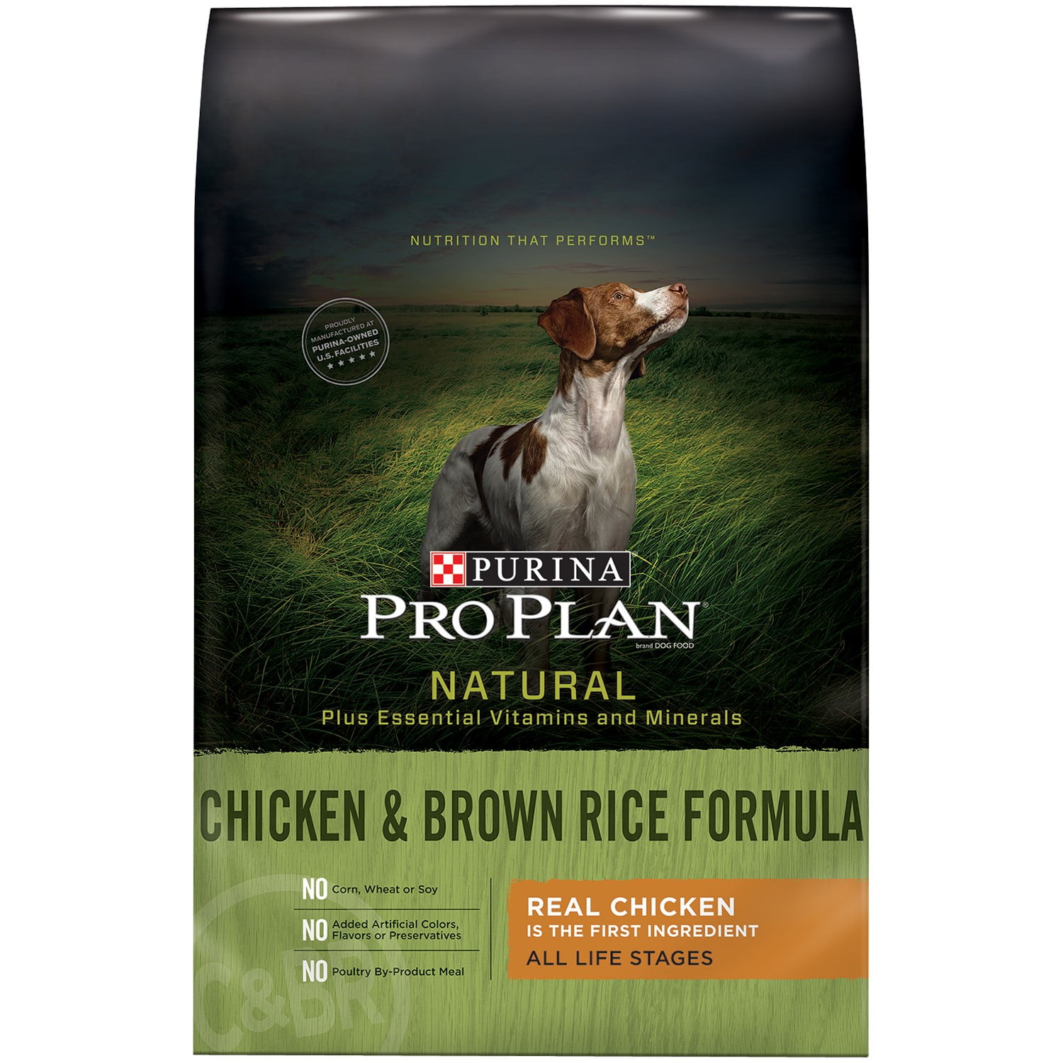Purina Pro Plan Natural Chicken & Brown Rice Dry Dog Food, 33 lb