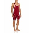 thumbnail image 3 of ASICS Mens Snap Down Wrestling Singlet Bodysuit Jumpsuit, Red, XXX-Small, 3 of 6