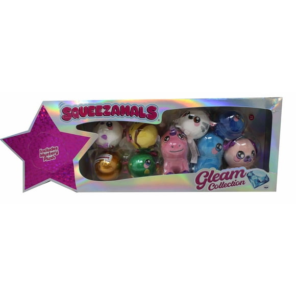 Squeezamals Gleam Collection Platinum Plush 10 Pieces
