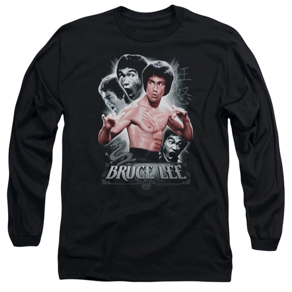 Bruce Lee Inner Fury Long Sleeve T-Shirt Adult 18/1 Black