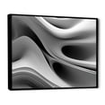 thumbnail image 2 of Designart Waves framed wall art, Endless Ripples in White and Black , Abstract Modern Waves Large framed wall art decor, White Modern black framed wall art, 44x34 inches black frame, 2 of 5