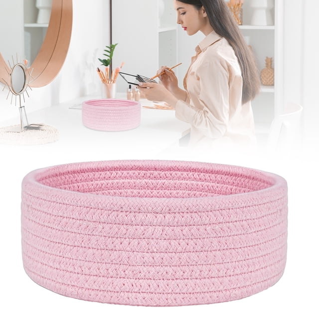 Woven Storage Basket B Organizers and Storage, Small Woven Baskets Tiny Oval Shallow Storage Baskets Mini Cotton Rope Empty Decorative, a Woven Storage Basket, by Meiiso