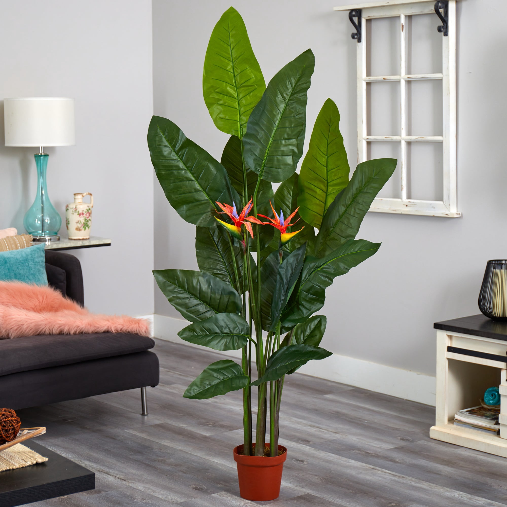 Nearly Natural 58" Bird of Paradise Plant (Real Touch) in Green