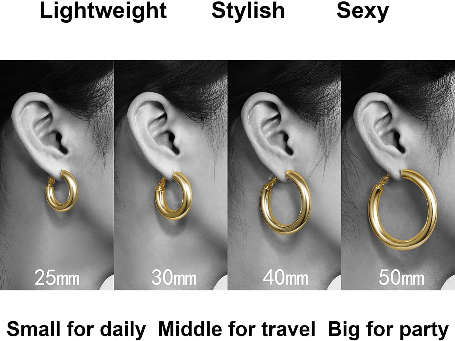 Bold Wide Gold Earrings - Abelstedt