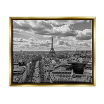 Stupell Industries Urban France Cityscape Travel & Places Photography Gold Floater Framed Canvas Art Print Wall Art, 31 x 25