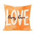 thumbnail image 2 of Home Decor, Fall Throw Pillow, Autumn Decorations for Home, Pillow Decor for Fall Leaves Home Decor, 18X18 Inch Orange "Love Lives Here" Printed Pumpkin Tone Cushion Pillow Cover, 2 of 6
