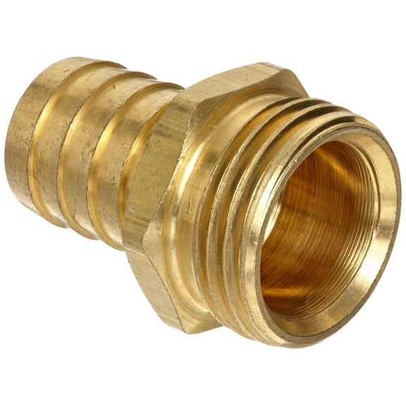 Brass Garden Hose Fitting, Connector, 1/2" Barb x 3/4" Male GHT Thread