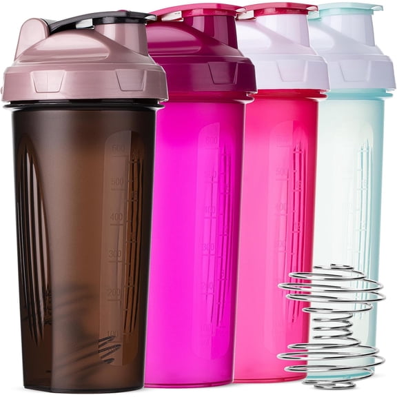 Mr. Pen- Shaker Bottles for Protein Mixes, 28 oz, 4 Pack, Colorful Protein Shaker Bottle with Wire Whisk Ball, Mixer Bottle