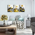 thumbnail image 3 of Abstract Geometry Mountains wall decorations for Living Room Bedroom Decoration,Bathroom Canvas Wall Art decor 3 Piece Home Decoration kitchen Wall decor modern golden Abstract Watercolor painting, 3 of 6