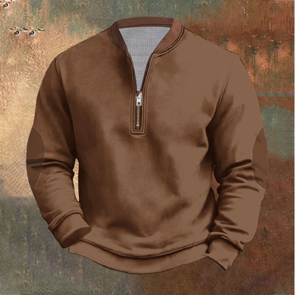 Mens Big & Tall Sweatshirts with Zipper Crewneck Plus Size S-5X Long Sleeve Shirts Pullover Solid Color Comfort Athletic Workout Sweatshirt Tops