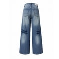 thumbnail image 7 of ITSAME Wide Leg Jeans for Women, Loose Fit with Pockets High Waist Stretch Full Length Denim Pants Blue Size L, 7 of 7