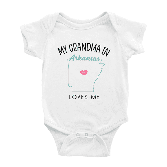 My Grandma In Arkansas Loves Me Baby Clothing For Boy Girl Bodysuits 6-12 Months