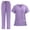 A205 Purple, variant on Trikvn Women's Scrub Sets V-Neck Medical Uniforms Top and Drawstring Pants Nursing Workwear Suits with Multi-Pockets Short Sleeve Athletic Stretch Healthcare Apparel for Spa