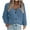 Blue, variant on Simua Women's Knit Open Front Sweater Long Sleeve Button Loose Short Cardigan Outerwear Coats