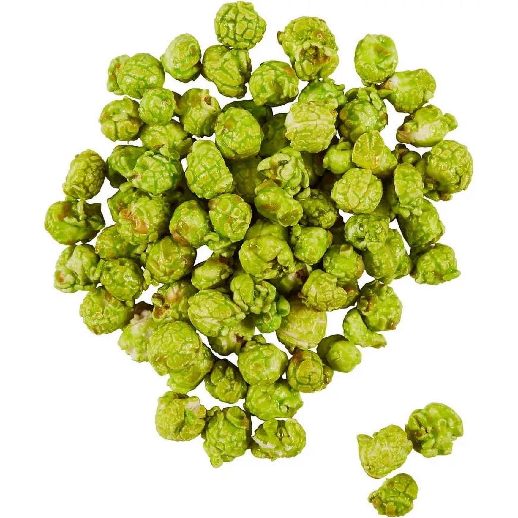 Green Popcorn Bucket with Scoop, 20 Ounce, Green Apple Flavored Popcorn Tub, Fresh Gourmet Popcorn, The Hampton Popcorn & Candy Company