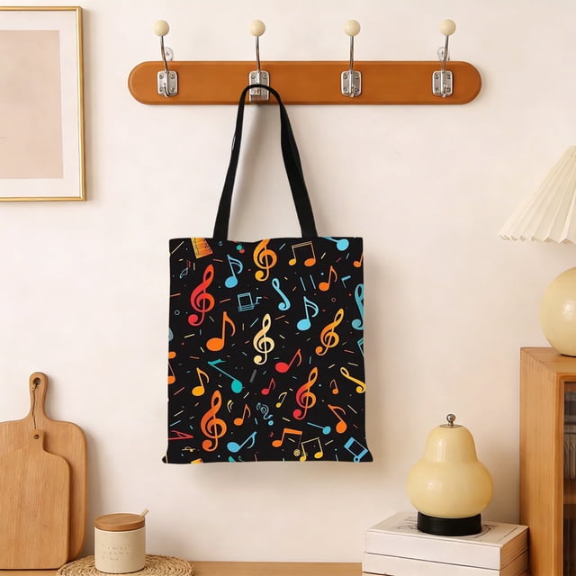 Bolsa de Lona Multicolor 39x33cm – Bolso Ligero y Versátil de Hombro o Mano con Correa Ajustable, Múltiples Compartimentos para Compras, Viajes y Artículos Diarios