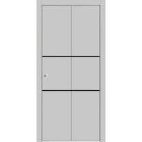 Sliding Closet Bi-fold Doors 48 x 84 inches | Planum 0014 Grey Ash with Frosted Glass | Sturdy Tracks Moldings Trims Hardware Set | Wood Solid Bedroom Wardrobe Doors