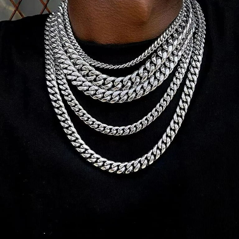 ネックレス・チョーカー BASSCLEF Chain Necklace Street Hip Hop Surgical CLEF SQUARE Hip hop Cuban necklace men and women fashion street 316L