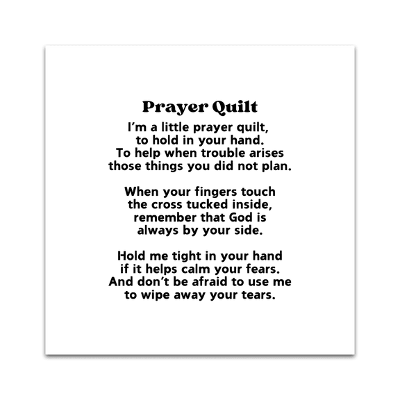 Set of 30 Precut 3” Pocket Prayer Quilt Poem Labels – Christian Fabric Quilt Squares for Sewing & Crafting