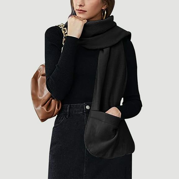 Hauaitttt Soft Cozy Wrap Shawl with Large Front Pockets – Warm Blanket Scarf for Women Shawl plus Size for Evening Dresses Satin Scarf Womens Neck Wraps Washable Scarves for Women Women Scarf Head