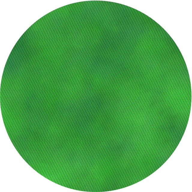 Ahgly Company Tapis d'Intérieur Rond Lavable en Machine Vert Transitionnel, 3 Pieds Rond