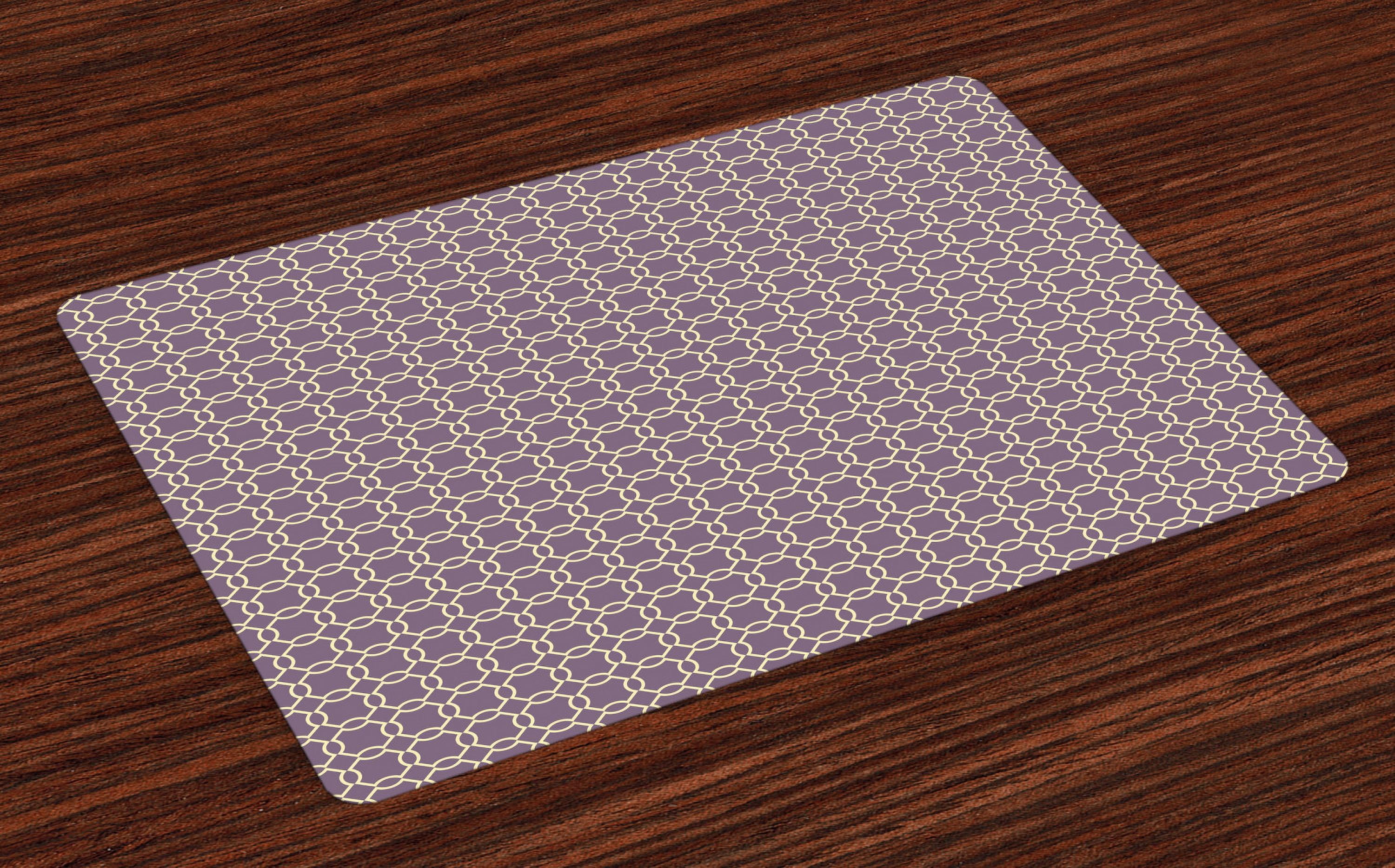 Ambesonne Geometric Place Mats Set of 4, Abstract Lines Vivid, Standard ...