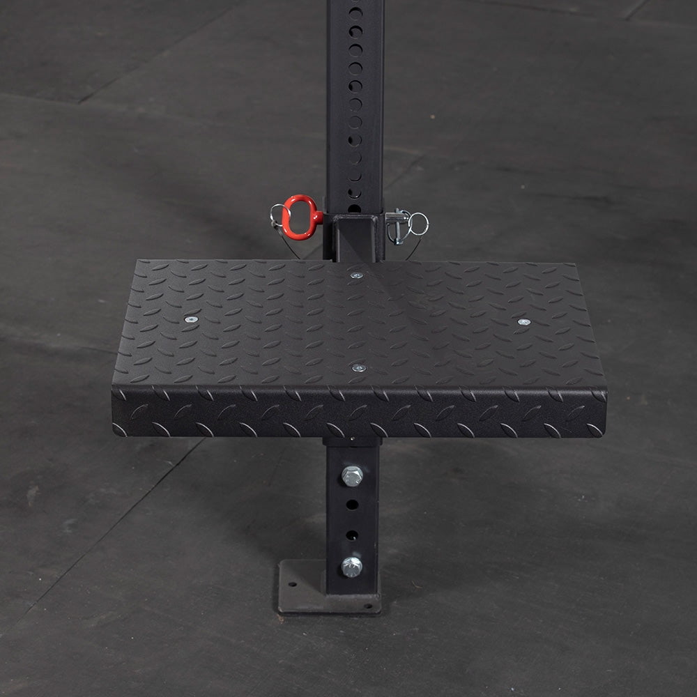 Titan Fitness X-3 Series Rack Mounted Step-Up Platform, 22" x 15" Diamond Plate Steel Step, Adjustable Power Rack Attachment for Step-Ups, Plyometrics & Strength Training, 550 LB Capacity