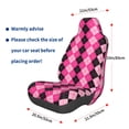 thumbnail image 3 of Wukai pink and black argyle Full Set Car Seat Covers with Soft Padding Universal Auto Front Seats Protector and Cushion Mat, 3 of 5