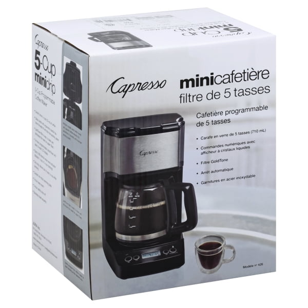 Capresso 5 Cup Compact Programmable Coffee Maker Mini Drip Stainless