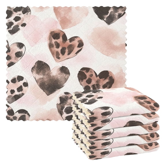 6 Pieces of Kitchen Towels 11x11Inch Kitchen Dish Cloths Kitchen Dish Towels Reuseable Cleaning Cloths Super Beautiful Love