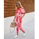 thumbnail image 5 of Mono PRETTYGARDEN con Hombros Descubiertos y Estampado Tie Dye Rojo M, 5 of 5