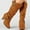 Brown, variant on Babysbule Boots for Women Women's Winter Warm High Heel Straight Leather Belt Buckle Suede Thick Heel Knight Boots