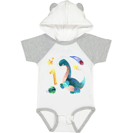 

Inktastic First Birthday Dinosaur Astronaut with Stars and Planet Gift Baby Boy or Baby Girl Bodysuit