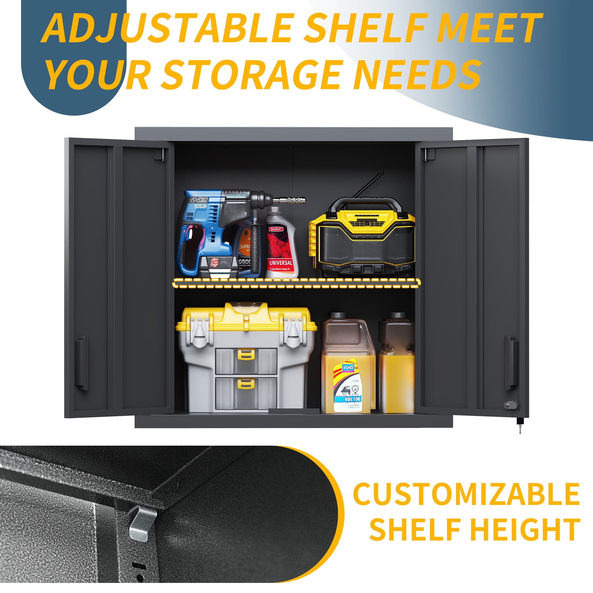 IKIMI 8-Piece Heavy Duty Garage Cabinet System with Workbench