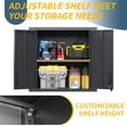 thumbnail image 3 of IKIMI 6-Piece Heavy Duty Garage Cabinet System with Workbench, Lockable Steel Storage Cabinets, Modular Tool Storage Organizer for Garage & Workshop , Black, 3 of 10