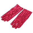 thumbnail image 3 of MIASHUI Elegant Women's Stage Performance Sequin Gloves for Dress Decoration and Party Events Hot Pink,One Size, 3 of 4