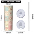 thumbnail image 3 of Pioneer Flower Floral Print Pattern 20oz Skinny Tumbler with Straw & Lid, Double Wall Vacuum Insulated Cup, Leak-Proof, Cup Holder Friendly, Hot 6H Cold 12H, 3 of 6